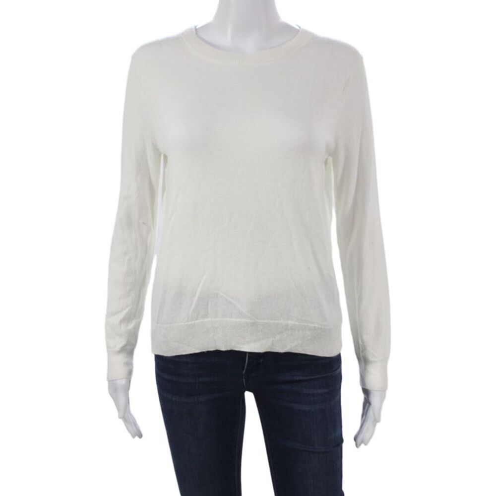 MNG Womens Pullover Crewneck White Long Sleeve Size XS